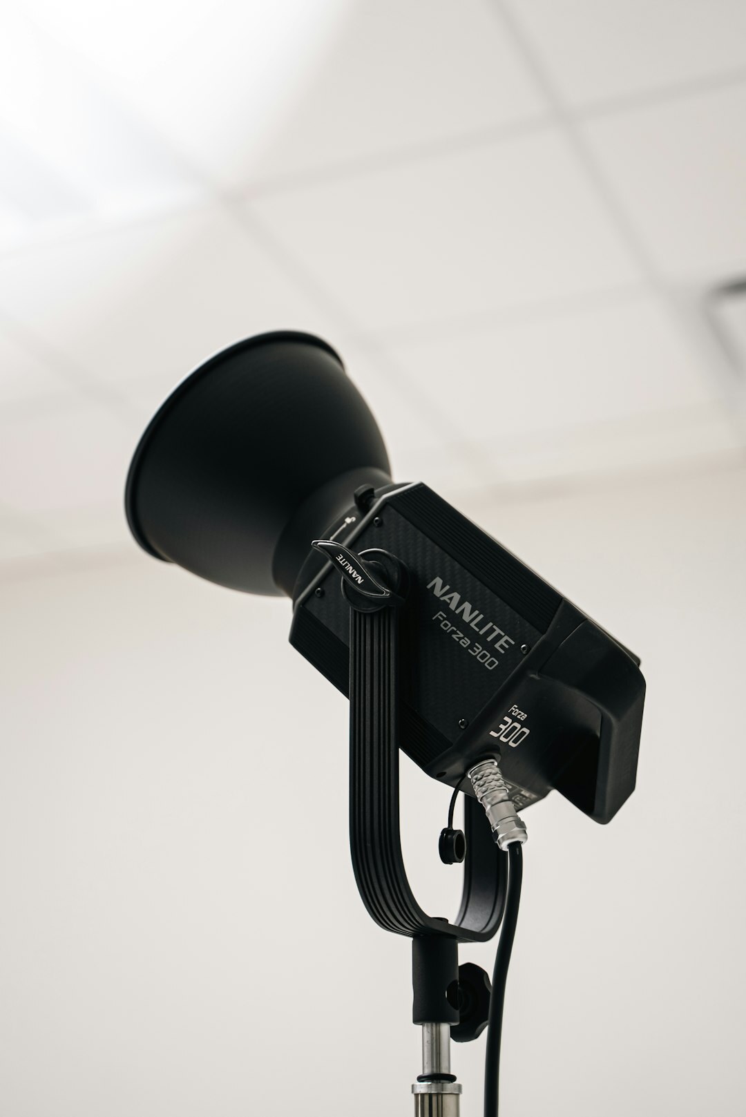 Corporate video recording studio setup with camera and lights