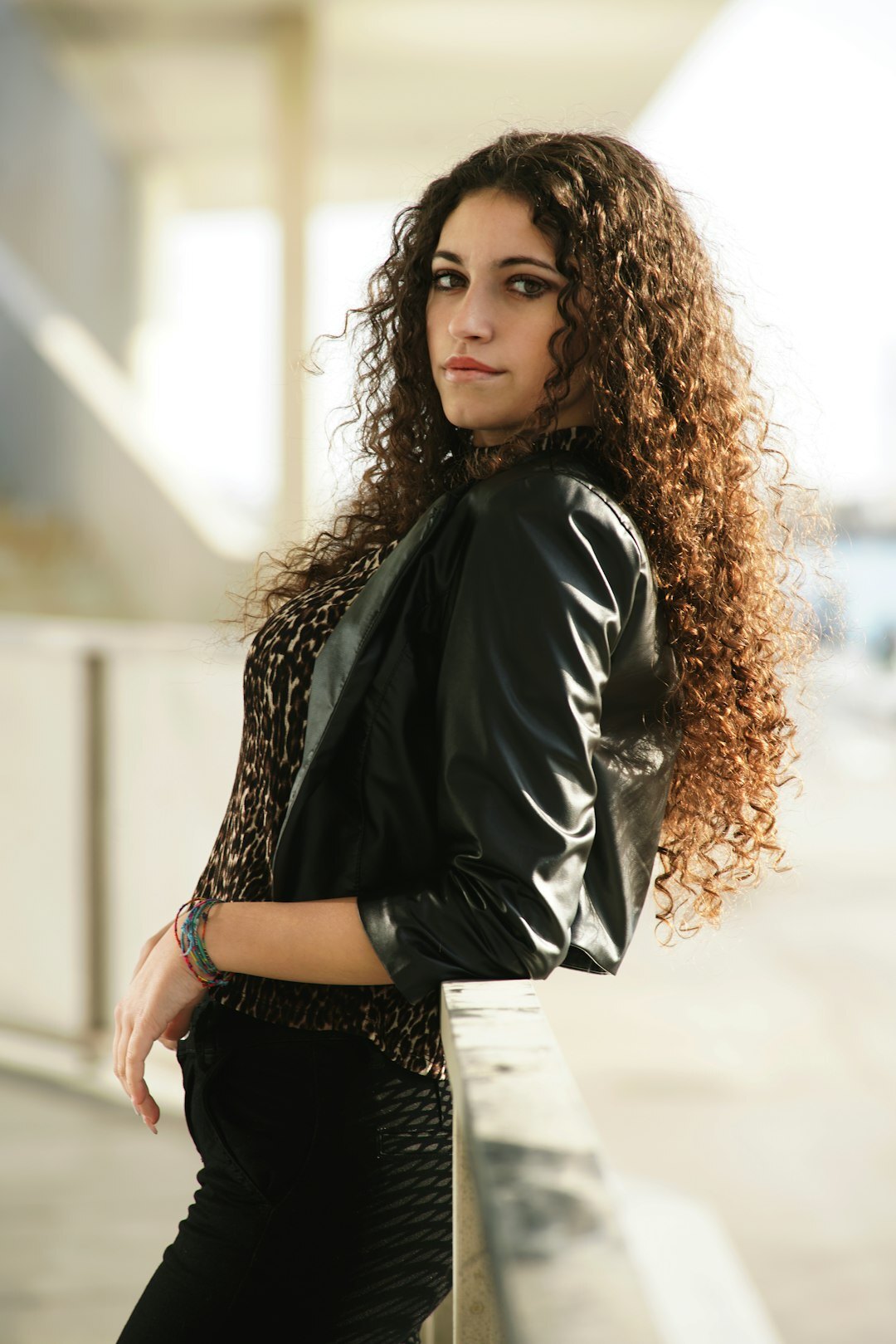 Portrait of a professional woman with curly hair