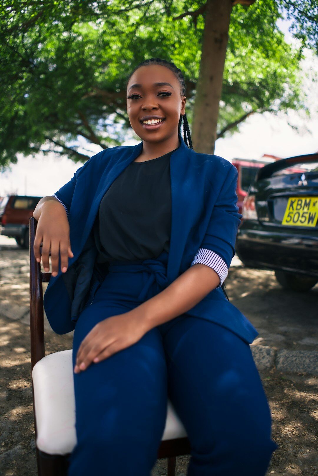 Portrait of a professional woman smiling in business attire
